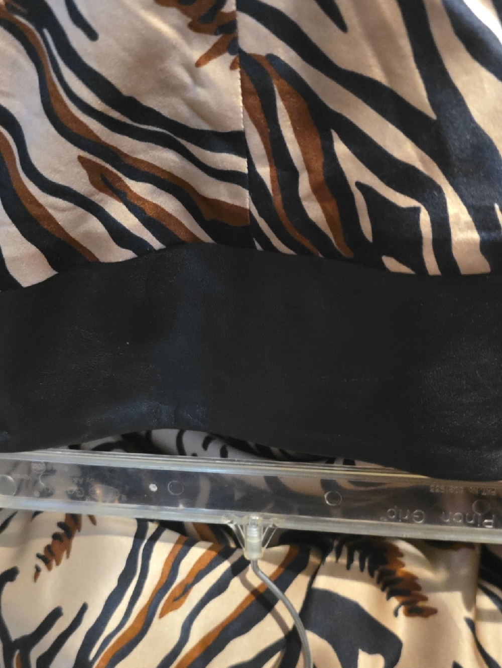 Oscar de la Renta Black, White and Brown Zebra-Print Skirt